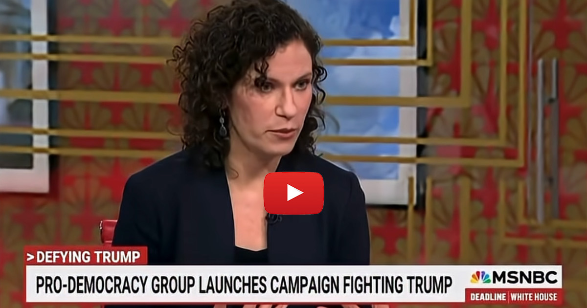 Image of Maria McFarland Sanchez-Moreno, CEO of RepresentUs, explaining the Congressional Courage Campaign to Nicole Wallace on MSNBC