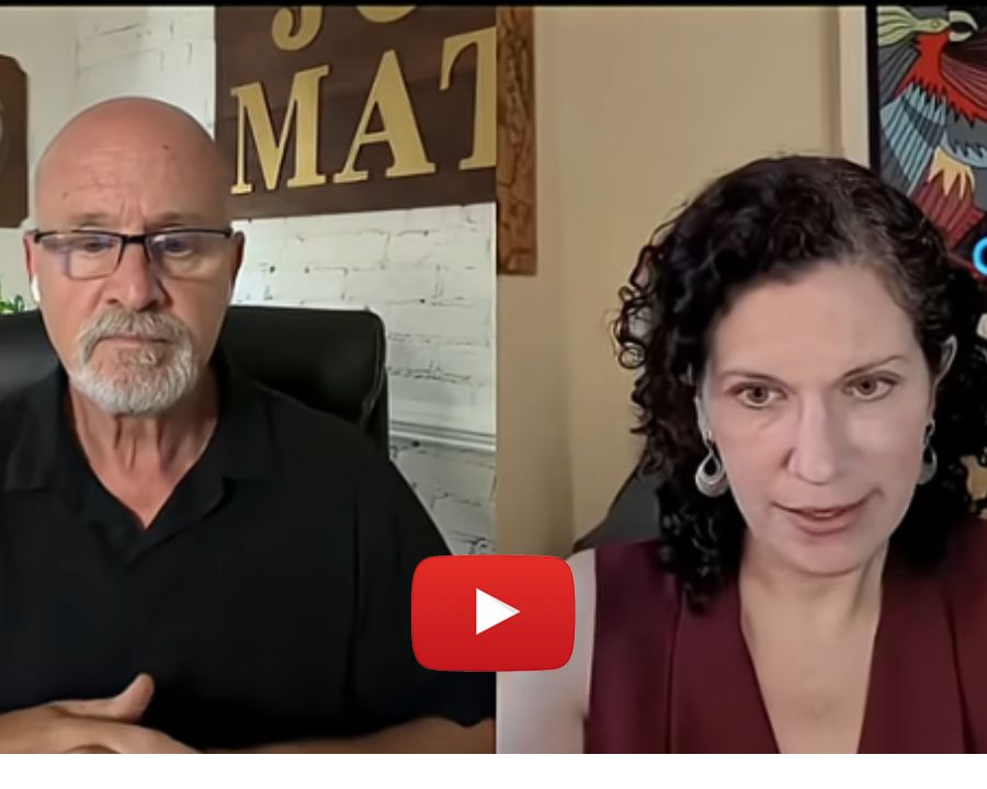 RepresentUs CEO Maria McFarland Sanchez-Moreno and Glenn Kirschner on a split screen, looking serious but hopeful.