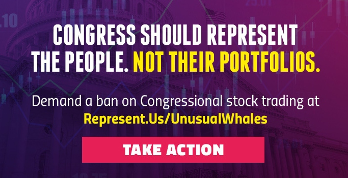 Congress should represent the people. Not their portfolios. Demand a ban on Congressional stock trading. Take action now.